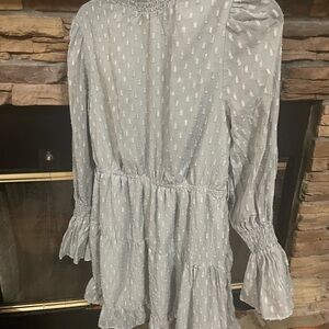 Love Riche Blue/Green Smocked Dress